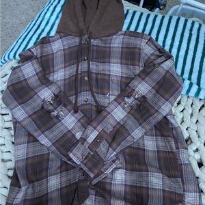 American Eagle Flannel With Hood